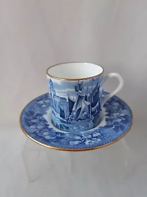 Buy Wedgwood Blue And White Ferrara X9295 Pattern Coffee Cup And Saucer • 14.99£