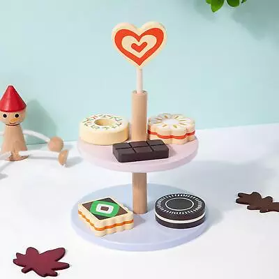 Buy Kids Afternoon Tea Toy Wooden Dessert Play Set For Kids Ages 3 4 5 Years Old • 16.66£