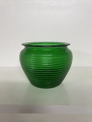 Buy Vntg Green Rib Glass Beehive Vase 1162 National Pottery Co. Cleveland, Ohio USA • 35.63£