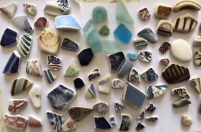 Buy Scottish Sea Pottery Coloured And Glass Beach Finds 660g Crafts • 8£