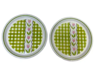 Buy Mikasa Country Gingham Mint Taffy Dinner Plate C 7401 Made In Japan ~ 2 Plates • 17.29£