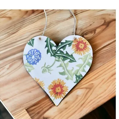 Buy Emma Bridgewater Inspired Dandelion Cream Floral Wooden Heart Decoration 12cm • 5.99£