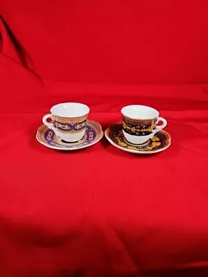 Buy Two Beautiful Vintage Decorative Miniature Tea Cup And Saucers Retro Collectable • 4.99£