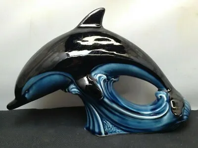 Buy Lovely Pooler Pottery Blue Glaze Medium Ceramic Dolphin Figurine SU1110 • 25£
