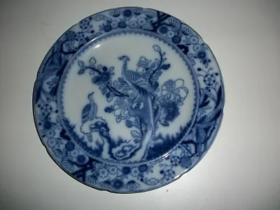 Buy Masons Flow Blue Patent Ironstone China Plate Oriental 'Long-Tailed Bird' • 18£