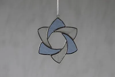 Buy Stained Glass Suncatcher/Window Hanger Blue & White Star Gift/Home Decoration • 20£