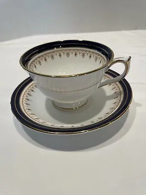 Buy MINT Aynsley Leighton Cobalt Gold Footed Cup & Saucer English Bone China 1646 • 6.59£