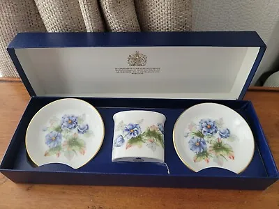 Buy Royal Worcester Fine Bone China Florena Pattern 2 Pin Dishes & Bud Vase Boxed • 9.95£