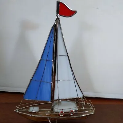 Buy Valuable Stained Glass 3D Boat Object Placed In Tokonoma From Japan Used • 181.84£