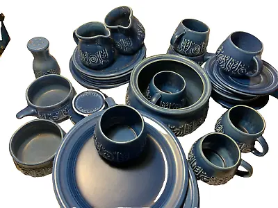 Buy Shorter & Son Rustic 1966 Teawares Dark Turquoise /blue Plates Milk Jug Tea Cups • 79.99£