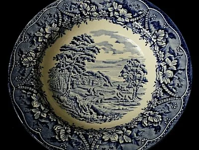 Buy Barratts Old Castle Blue 9 Inch Rimmed Bowl X1 ( 2 Avail)  C1970 • 8.99£