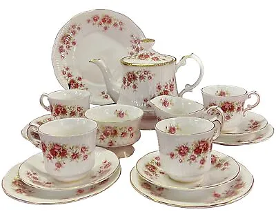 Buy ELIZABETHAN  TEA SET CHINA TEA POT  QUEENS ROSE & 4 Trios,Jug,Sugar Bowl & Plate • 90£