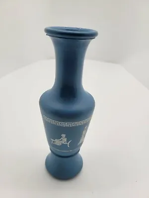 Buy Vtg Avon Wedgewood Vase Greek Roman Key Design Light Blue & White Decorations • 12.32£