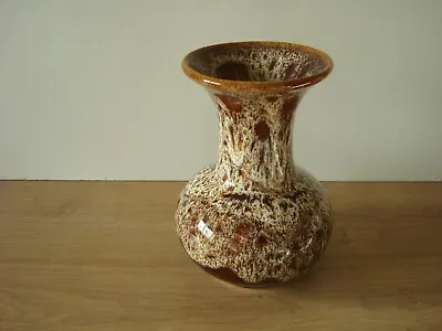 Buy Vintage Kernewek/fosters Pottery Cornwall England Dark Brown Honeycombe Vase • 4.99£