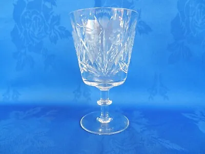 Buy Vintage Edinburgh Crystal Cut Glass & Etched Thistle & Flower Design Wine Glass • 29.99£