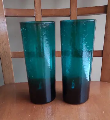 Buy LOT 2 Vintage Sea Ocean Green Crackle Cooler Glass Tumblers High End Quality 7  • 22.72£