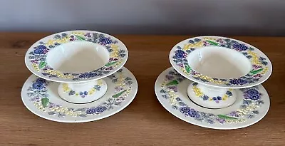 Buy Two Vintage George Jones Crescent China Devon Pattern Pedestal Dishes And Stands • 7.99£