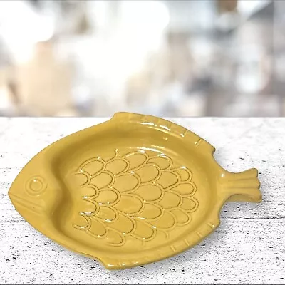 Buy Vintage Gabriel Sweden Stengods Yellow Ceramic Fish Dish • 38.41£