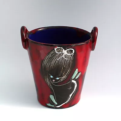 Buy Vintage 1950-60s Fantoni Style Small Red Ceramic Sgraffito Vase • Italy • 42£