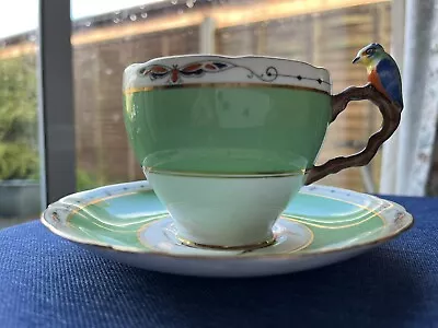 Buy Vintage Royal Grafton Bone China Handpainted Cup & Saucer. With Bird On Handle • 20£