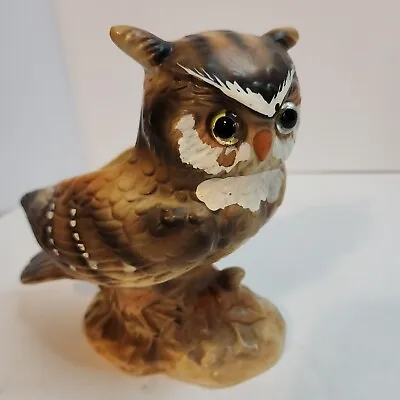 Buy Vtg Lefton Horned Owl Planter HandPainted Porcelain 6.25  Japan Glass Eyes H4470 • 10.91£