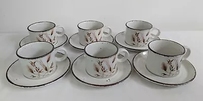 Buy 6 Midwinter Stonehenge Wild Oats Tea Cups And Saucers • 19.99£