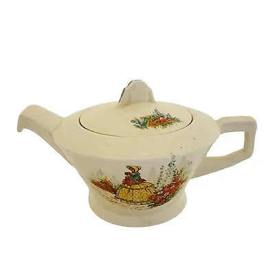 Buy Vintage Grindley Cream Petal Teapot Small Beige Lady In The Garden Floral China • 12.29£