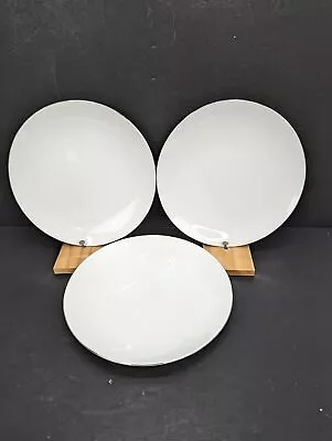 Buy Vintage Thomas Rosenthal Germany White Round Dinner Plate 9.5  Set Of 3 • 18.25£