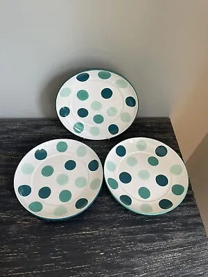 Buy Marks And Spencer Stoneware Green Spotty Plates Set Of 3. 19.5cm • 14.95£