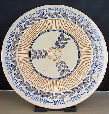 Buy Vintage Kare Berven Fjeldsa KBF Norway Signed Art Pottery Plate Dish D 14  • 41.99£
