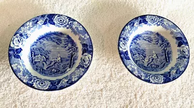 Buy Antique Woods Ware Enoch Woods  English Scenery  China, 2 Blue Side Bowls 5 1/2  • 23.74£