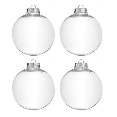 Buy 5-50PCS Clear Glass Baubles Sphere Ball Fillable Christmas Tree Hanging Ornament • 7.95£