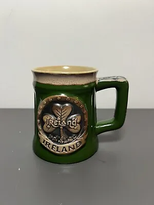 Buy Ireland Irish Designed Pottery Mug With A Shamrock Design  Green Colour Gift • 9.49£