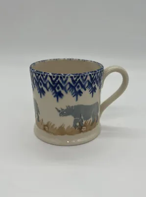 Buy Brixton Pottery Rhino Rhinoceros Small Mug Spongeware England Hand Made • 12.95£