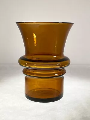 Buy Lindshammar Swedish Amber Art Glase Vase Mid Century Modern • 28£