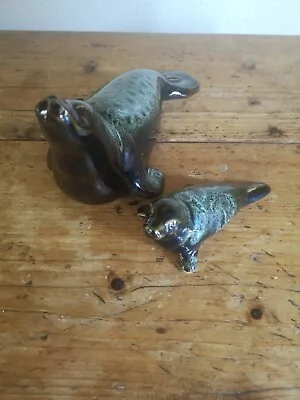 Buy Fosters Pottery Seal & Pup Honeycomb Blue • 12£