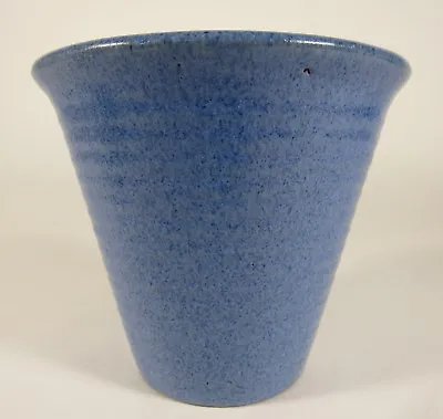 Buy Vintage AMERICAN Blue Glaze Silver Bottom Red Clay Art Pottery Vase   • 24.09£