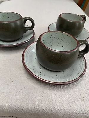 Buy Vintage Purbeck Poole Pottery 'Portland'  Coffee Cups And Saucers • 13£