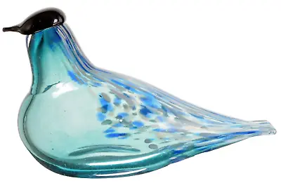 Buy MUURLA Art Glass Waxwing Bird Turquoise/ Black Speckled Hand Blown Finland New • 114.74£