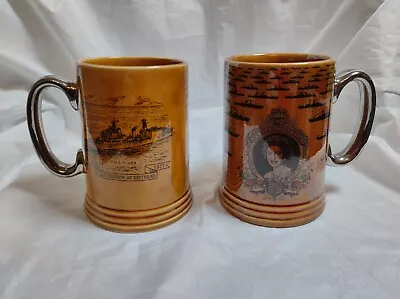 Buy Lord Nelson Pottery Tankards X2 - HMS TIGER Fleet Review Spithead June 28 1977 • 0.99£