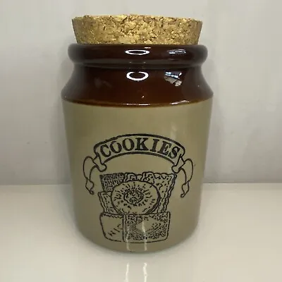 Buy Vintage Pearsons Stoneware Storage Jar Cookies Biscuit Tin Canister Brown Cookie • 16.99£