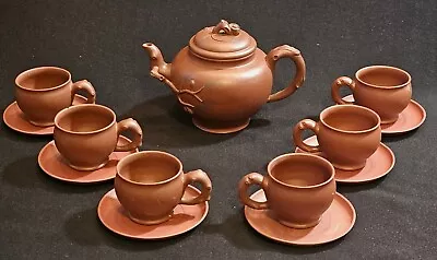 Buy A Vintage Chinese Yixing Red Clay Tea Service  Boxed With Six Cups And Saucers • 55£