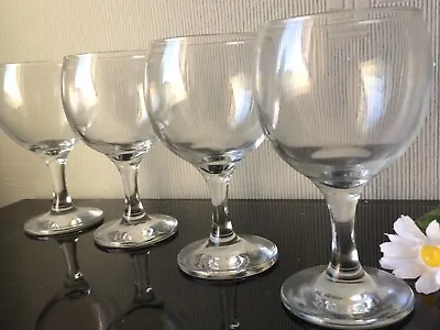 Buy Vintage Clear Retro Wine Glasses Goblets Set Of 4 Drinking Beer Glassware 240ml • 10£