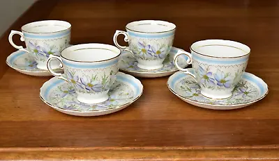 Buy Tuscan Fine English Bone China Teacups Saucers X 4 Excellent • 24£