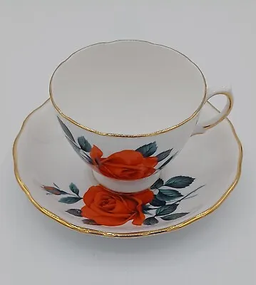 Buy Royal Vale Bone China Pattern # 8163 Red Roses Tea Cup & Saucer Made In England • 24.11£