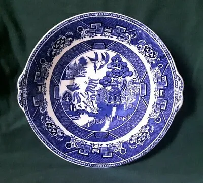 Buy Adderley Old Willow Cake Plate Art Deco Ironstone Serving Platter Blue And White • 44.95£