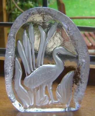 Buy Beautiful Crystal Glass `heron` Paperweight 14.5cm X 11cm Very Good Condition • 5.99£