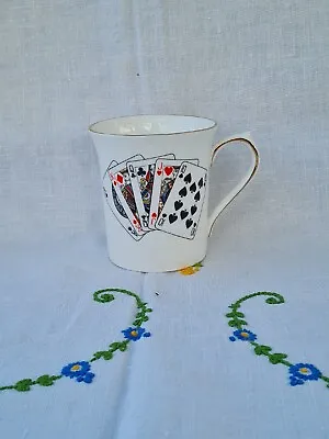 Buy Vintage Queens China Mug Poker Cards Good Condition • 7.99£