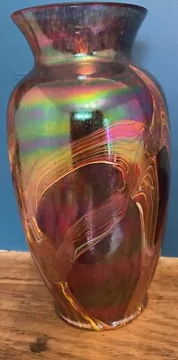 Buy Beautiful Bohemian Vintage Glass Vase Iridescent Beautiful Purple • 110£