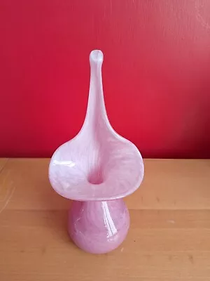 Buy Isle Of Wight Alun Pink Glass, Jack In The Pulpit Vase 22cm High • 19.99£